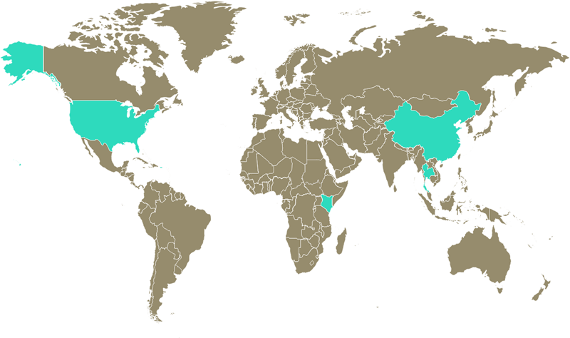 map of world highlighting the regions where finalists submitted solutions to reduce demand
